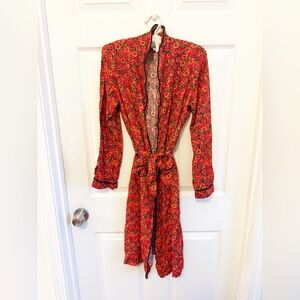 Vintage Red Floral Maxou Robe